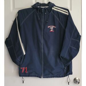 Vintage Walt Disney World Blue Authentic Mickey Windbreaker w/Hood Mens XXL